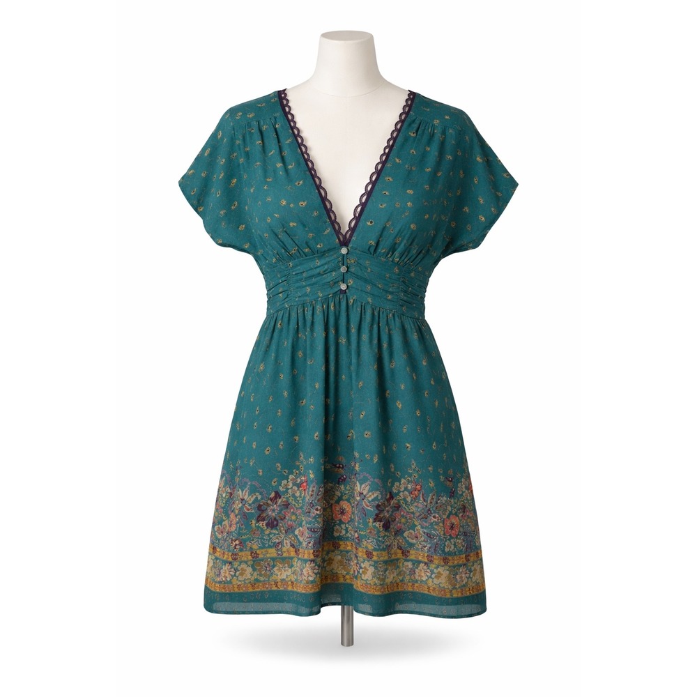 Kimchi & Blue Boho Floral Dress Womens Med Empire Waist Cottagecore Prairie USA